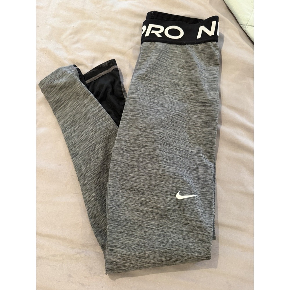 Nike Pro Dri-Fit Women's S Gray Heathered Leggings Athletic Performance